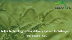 N-Fix Technology &ndash; New delivery system for Nitrogen