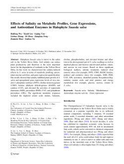 Effects of Salinity on Metabolic Profiles, Gene Expressions, and