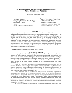 An Adaptive Fitness Function for Evolutionary Algorithms Using