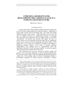 Come Hell or High Water: Reexamining the Takings Clause in a