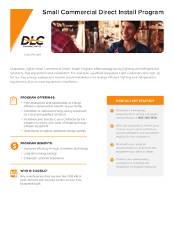 Small Commercial Direct Install Program - Watt Choices