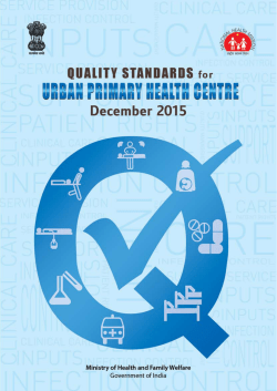 Quality Standards for Urban Primary Health Centre October 2015.