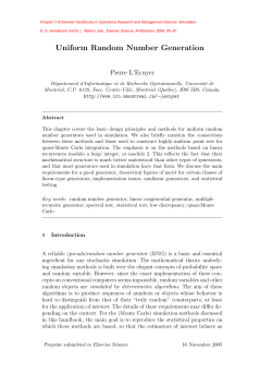 Uniform Random Number Generation