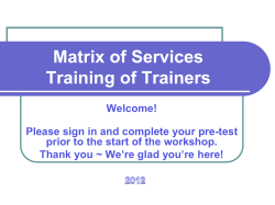 Matrix of Services Handbook