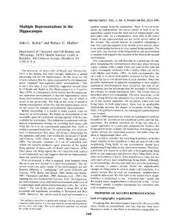 Multiple Representations in the Hippocampus