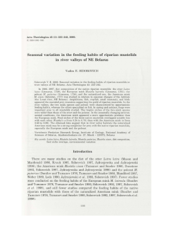 Seasonal variation in the feeding habits of riparian mustelids in river