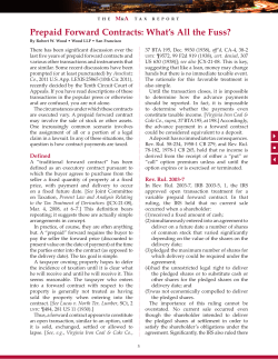 Prepaid Forward Contracts