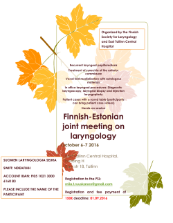 Finnish-Estonian joint meeting on laryngology