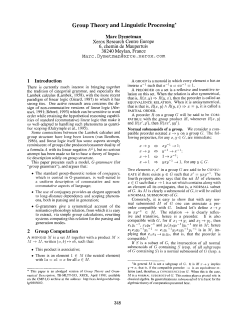Group Theory and Linguistic Processing