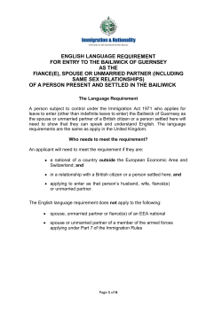 english language requirement for entry to the bailiwick of