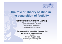 The role of Theory of Mind in the acquisition of factivity