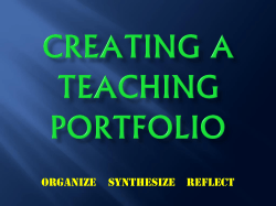 Creating a Teaching Portfolio - Syracuse University Graduate School