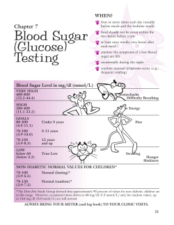 Chapter 7 &ndash; Blood Sugar