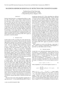 maximum-minimum eigenvalue detection for cognitive