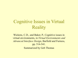 Cognitive Issues in Virtual Reality