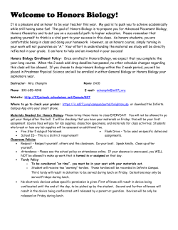 Honors Biology! - School District 27J