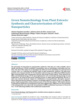 Green Nanotechnology from Plant Extracts