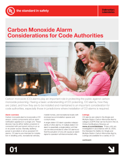 Carbon Monoxide Alarm Considerations for Code Authorities