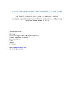 Surface treatments to modulate bioadhesion: A
