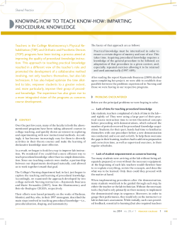 knowing how to teach know-how: imparting procedural knowledge