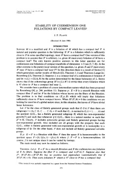 stability of codimension one foliations by compact leaves!