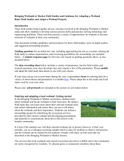 Adopt a Wetland Stewardship Project and Field Study