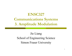 ENSC327 Communications Systems 3. Amplitude Modulation