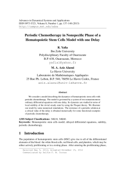 Periodic Chemotherapy in Nonspecific Phase of a Hematopoietic