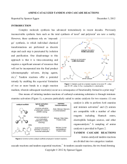 AMINE-CATALYZED TANDEM AND CASCADE REACTIONS