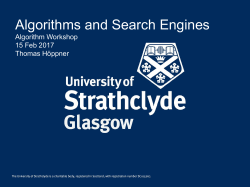 Algorithms and Search Engines