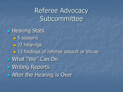 Adjudication Referee Support Program