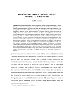 Economic Potential of Women Cricket Waiting to be Exploited