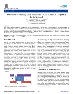 Detection of Primary User Emulation (PUE) Attack in