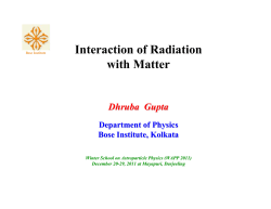 Interaction of Radiation with Matter