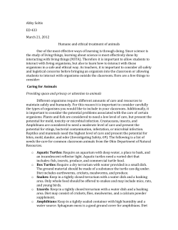 Abby Soltis ED 433 March 21, 2012 Humane and ethical treatment