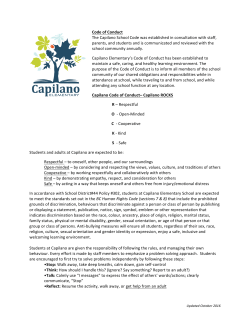 Code of Conduct reviewed Oct 2016