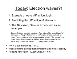 Today: Electron waves?! - University of Colorado Boulder