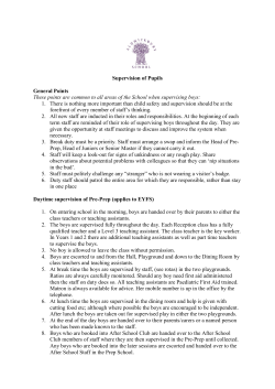 A12 Supervision of Pupils Policy
