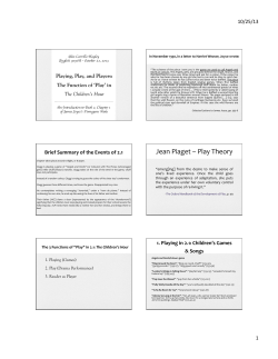 Jean Piaget &ndash; Play Theory