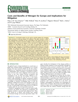 Costs and Benefits of Nitrogen for Europe and Implications for