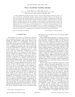 Theory of molecular tunneling ionization - K-State Physics