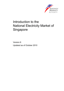 Introduction to the National Electricity Market of Singapore