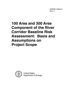 100 Area and 300 Area Component of the River Corridor Baseline