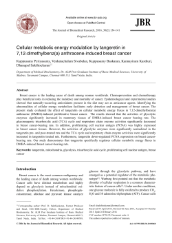 Cellular metabolic energy modulation by tangeretin in 7,12