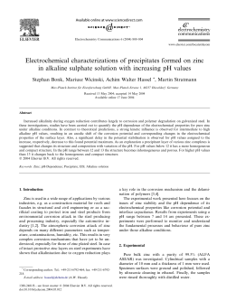 Electrochemical characterizations of precipitates formed on