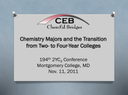 Chemistry Majors and the Transition from Two- to Four-Year