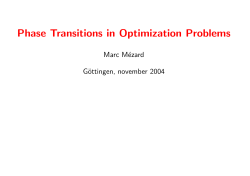 Phase Transitions in Optimization Problems