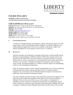COUN 610 - Human Sexuality