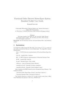 Fractional Order Discrete States-Space System Simulink Toolkit