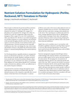 Nutrient Solution Formulation for Hydroponic - UF`s EDIS